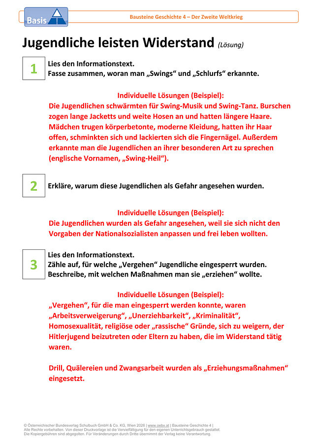 Jugendliche leisten Widerstand