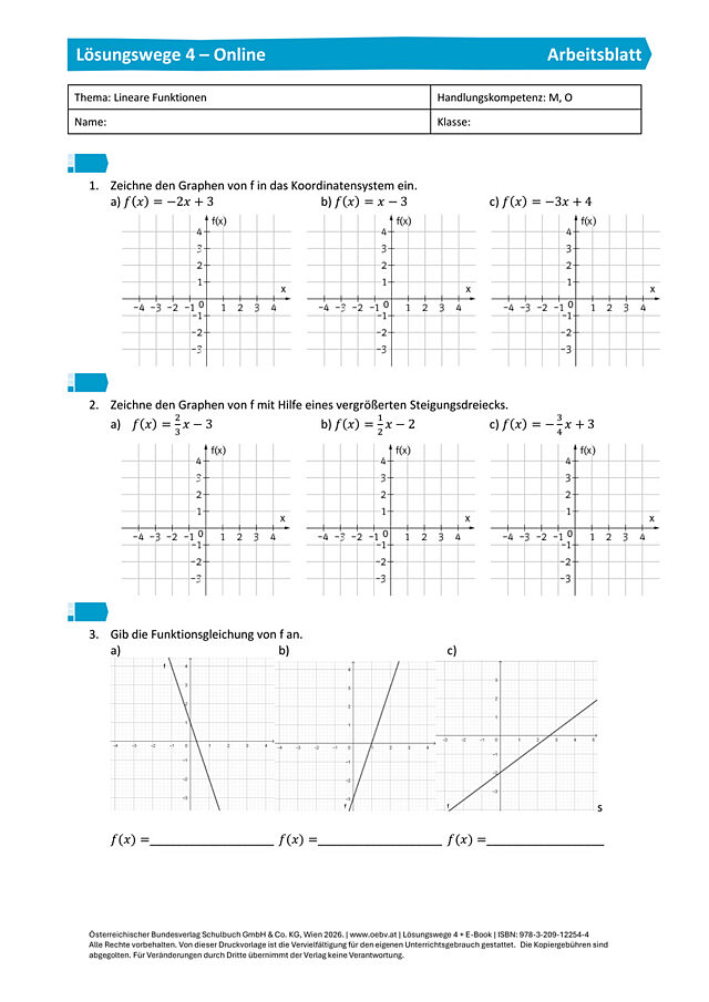Aufstellen von linearen Funktionen