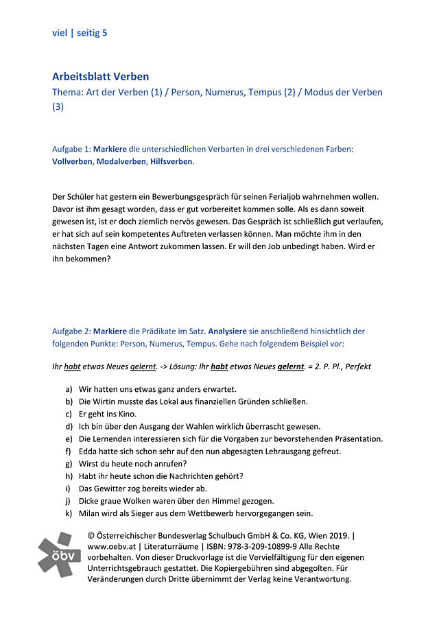 AB Verben (Art, Modus, Tempus)