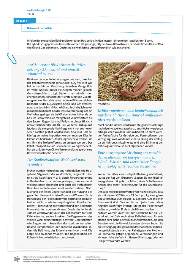 Heizen mit Holzpellets - Debatte