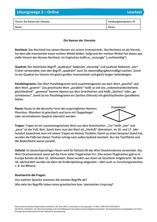 Lesetext - Abschnitt F