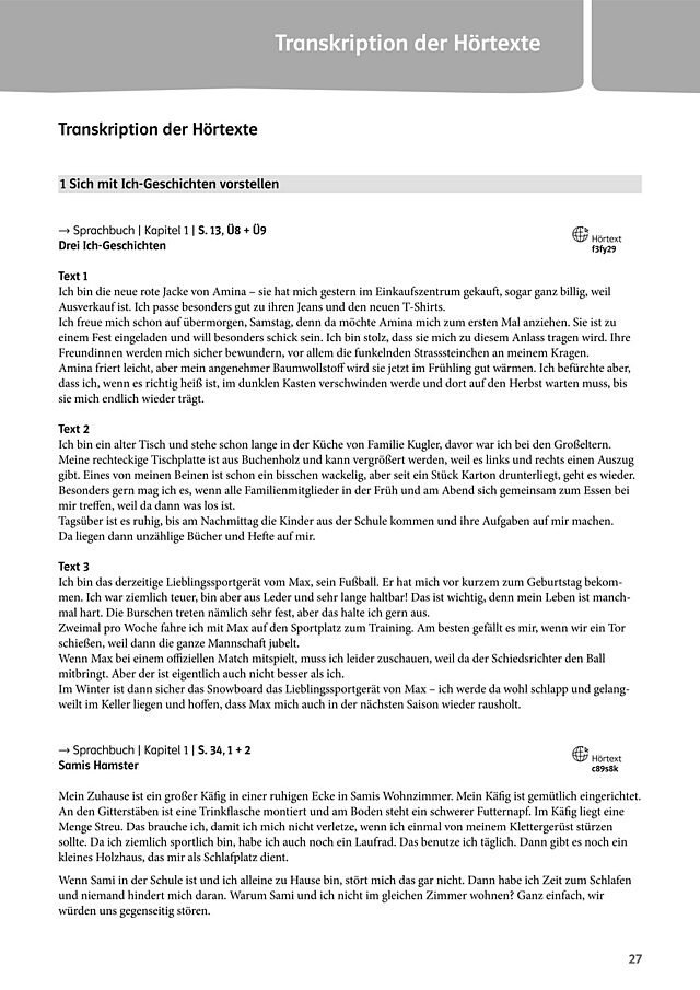 Transkription der Hörtexte