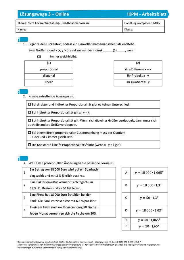 Gecheckt Nicht lineare Wachstums- und Abnahmeprozesse