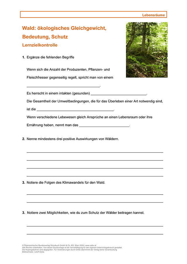 Lebensraum, Wald