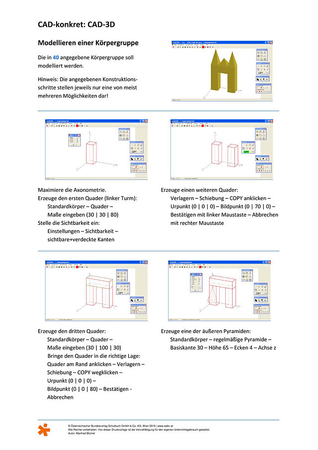 CAD konkret (CAD-3D): Modellieren einer Körpergruppe