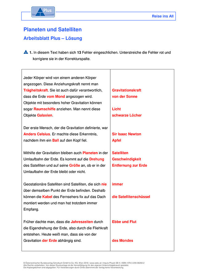 Planeten und Satelliten