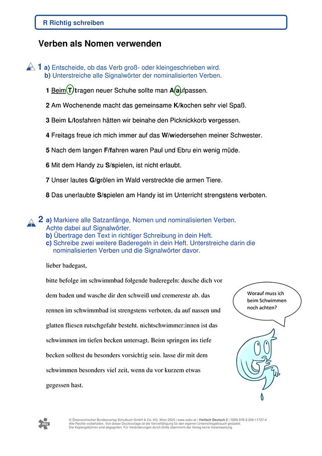 Verben als Nomen verwenden