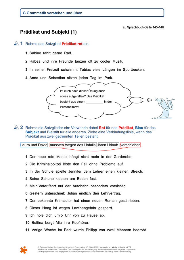 Prädikat und Subjekt (1)