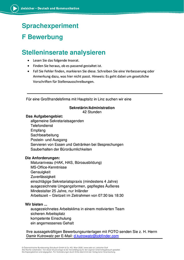 Stelleninserate analysieren
