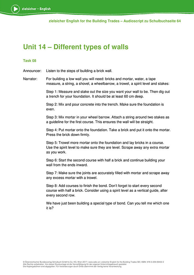 Different types of walls