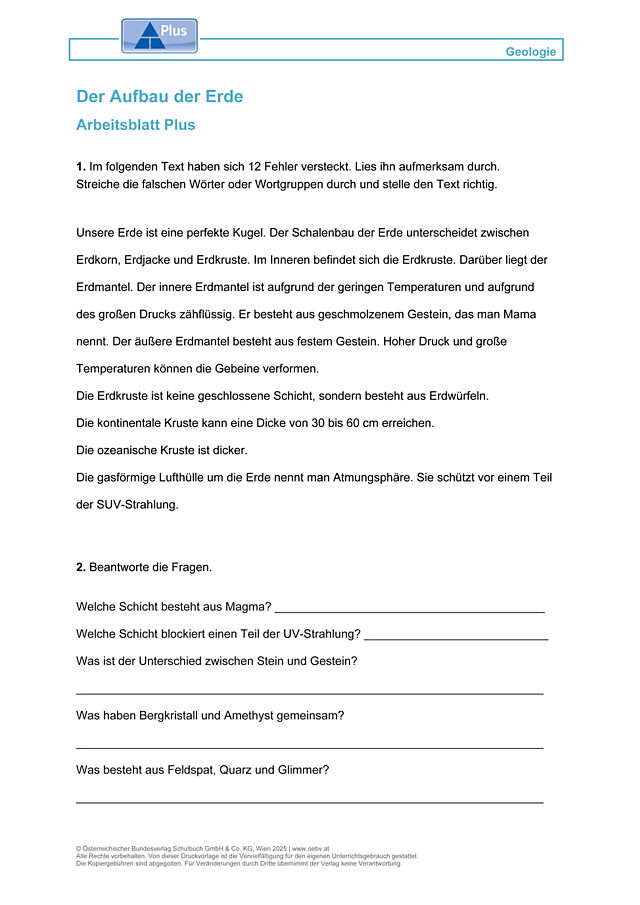 Der Aufbau der Erde