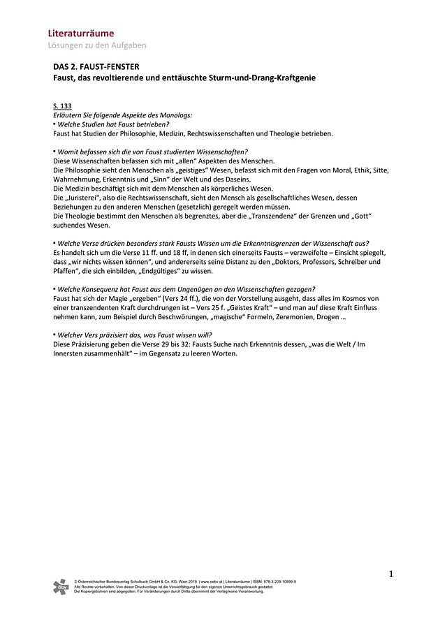 Das 2. Faust-Fenster: Faust, das revoltierende und enttäuschte Sturm-und-Drang-Kraftgenie