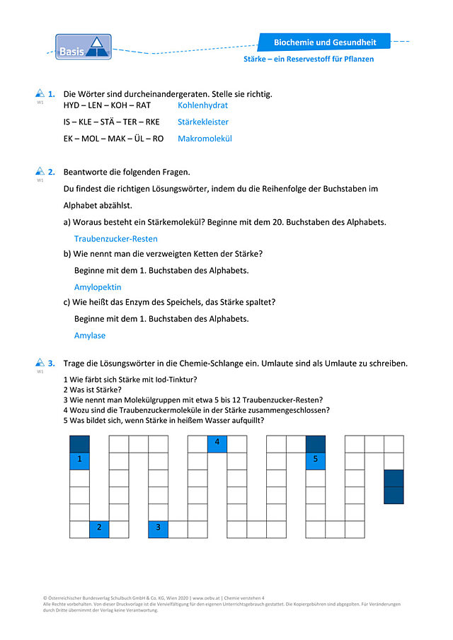 Stärke - ein Reservestoff für Pflanzen