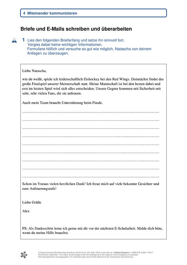 Briefe und E-Mails schreiben