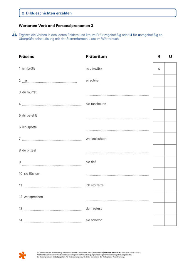 Verben und Pronomen 3
