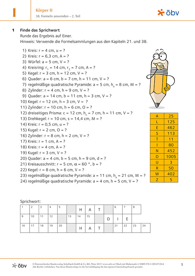 38. Formeln anwenden – 2. Teil