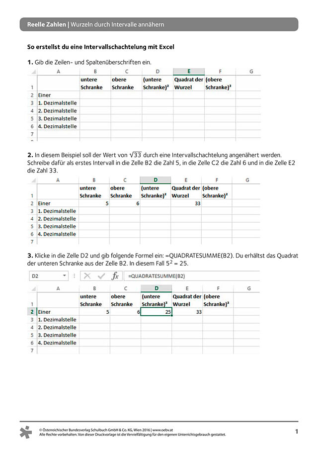 Anleitung Excel