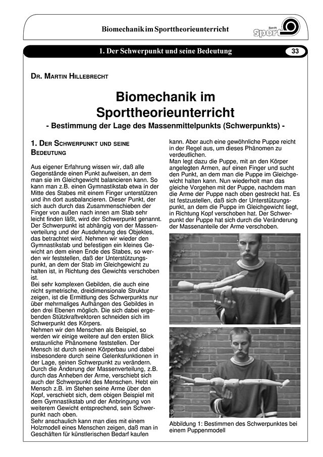 Biomechanik im Sporttheorieunterricht