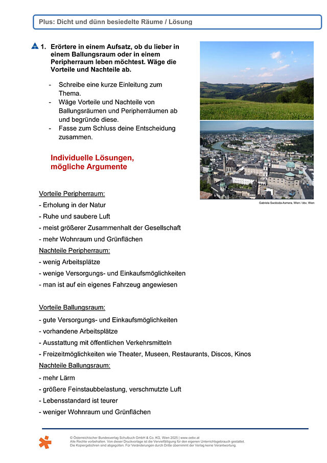Dicht und dünn besiedelt