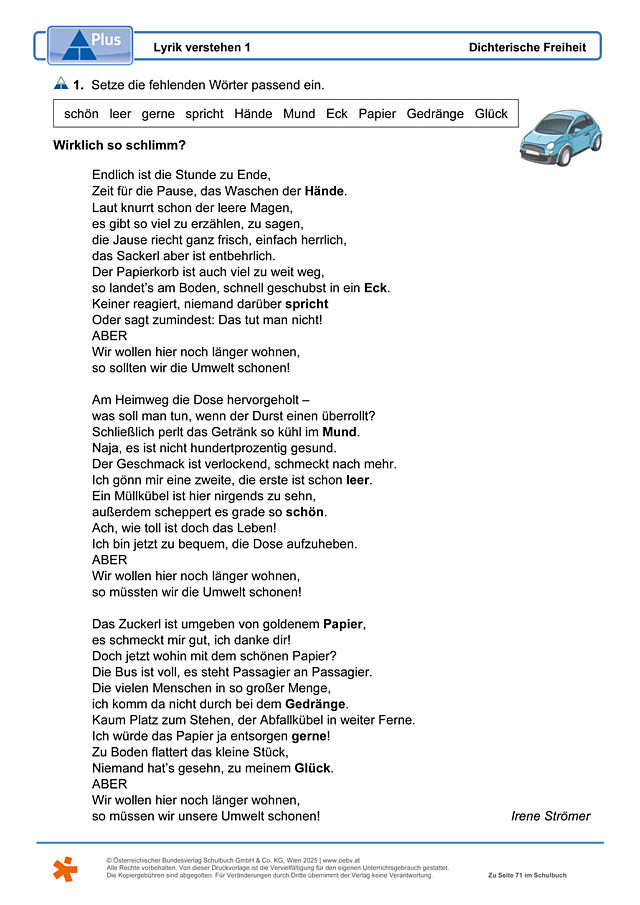 Lyrik verstehen 1