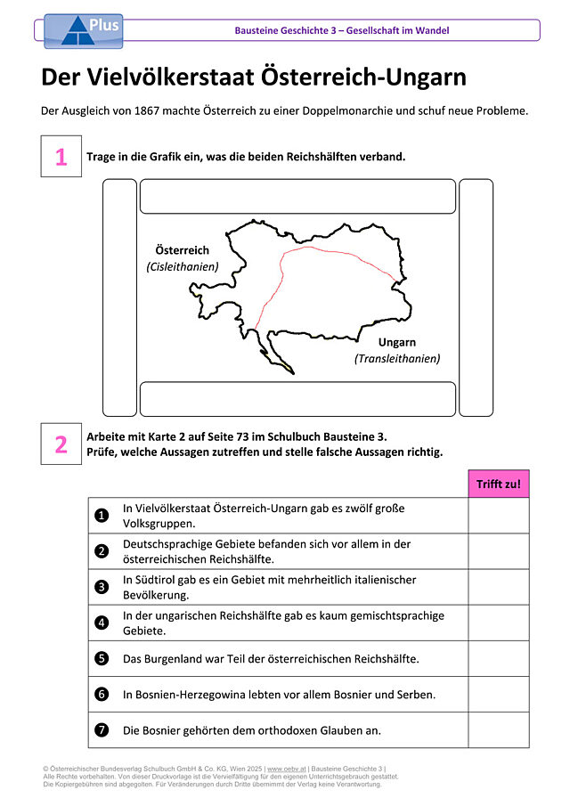 Der Vielvölkerstaat Österreich - Ungarn