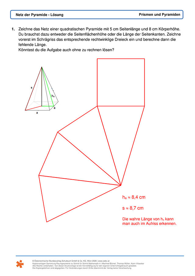 Netz der Pyramide