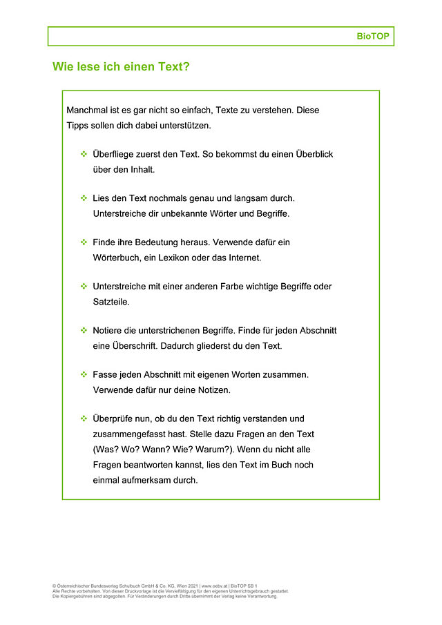 Methode: Texte lesen