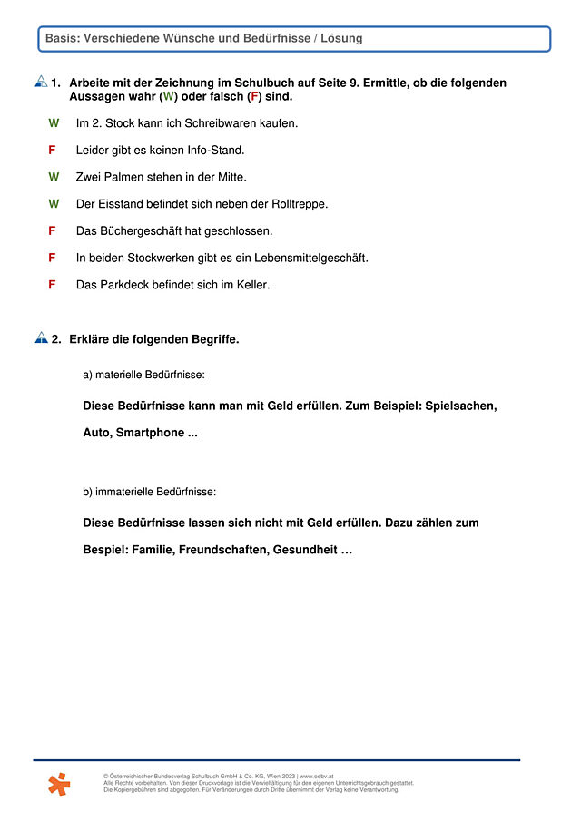 Wünsche und Bedürfnisse