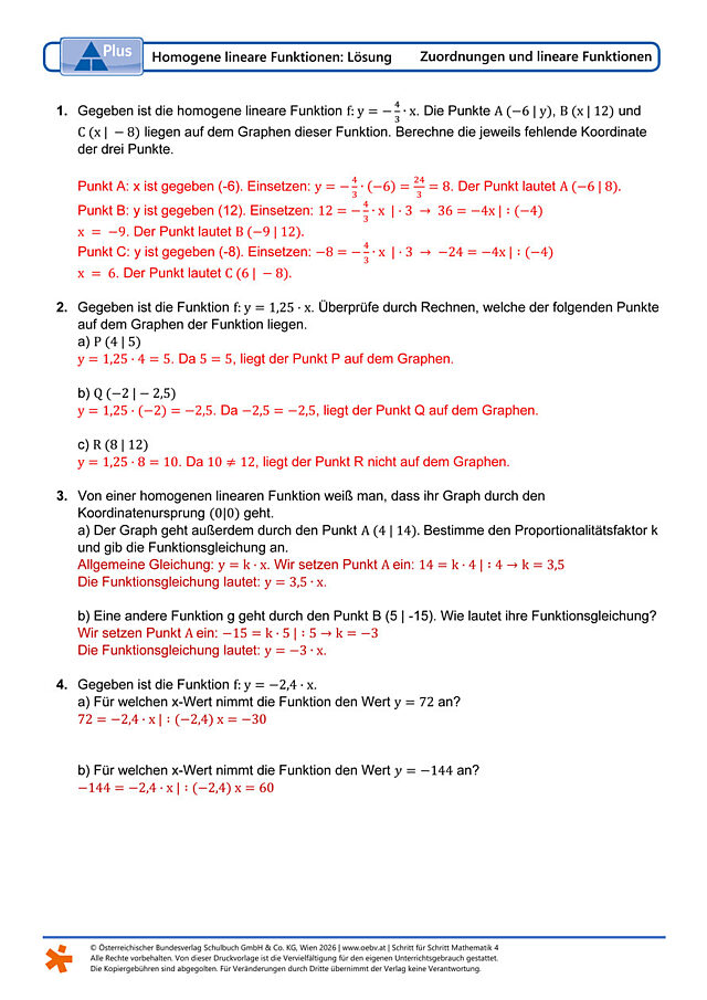 Homogene lineare Funktionen