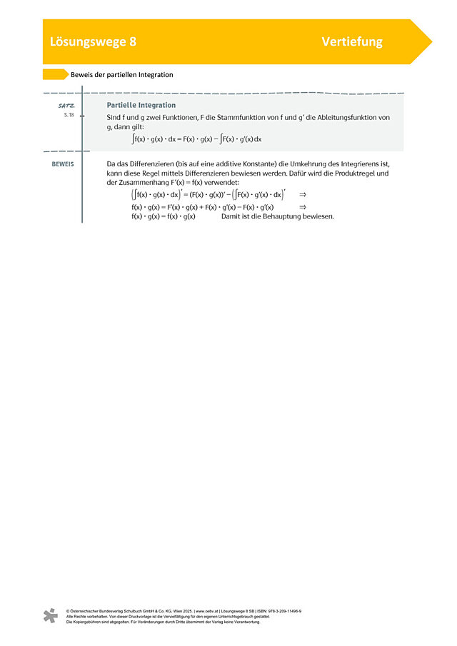 Beweis partielle Integration