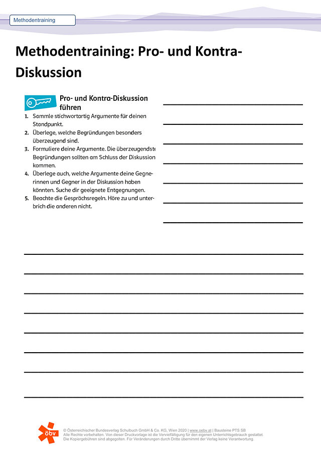 Pro-und-Kontra-Diskussion führen