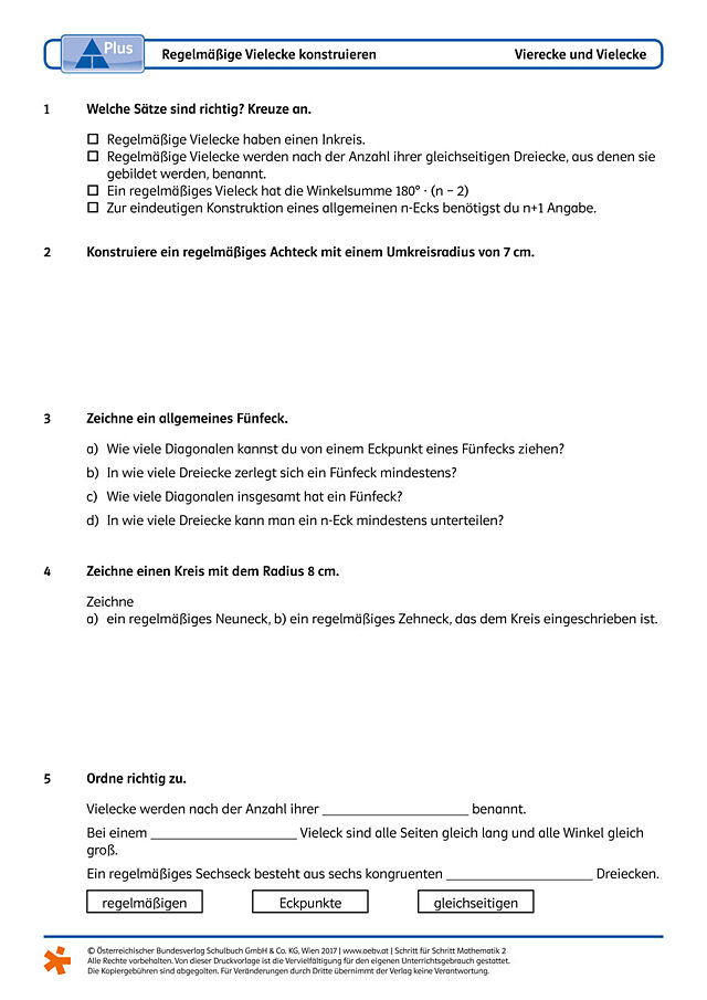 Regelmäßige Vielecke konstruieren