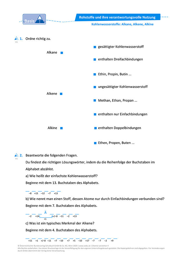 Kohlenwasserstoffe: Alkane, Alkene, Alkine