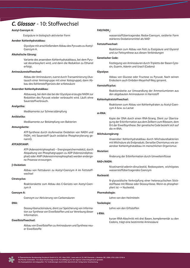 Glossar Kapitel 10