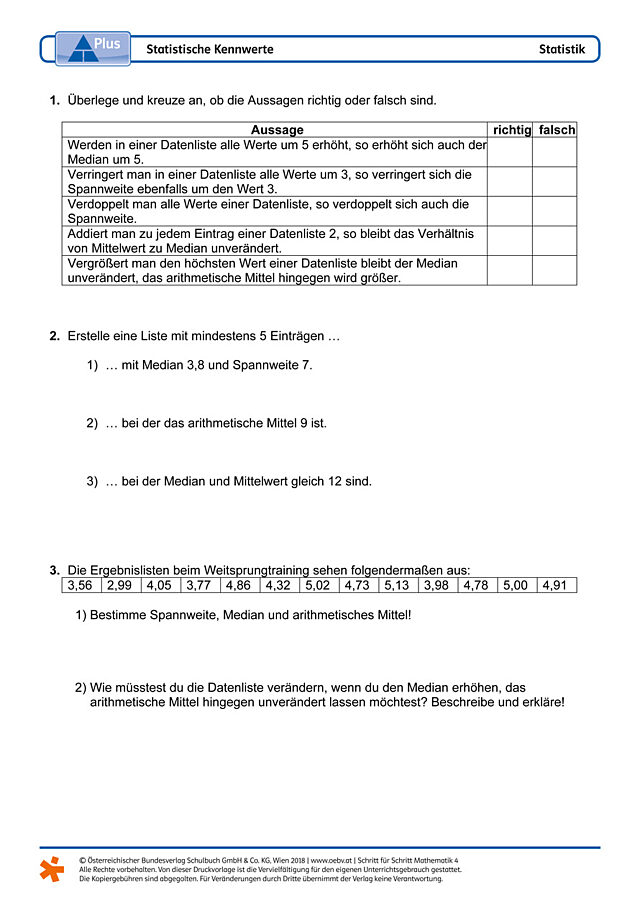 Statistische Kennwerte
