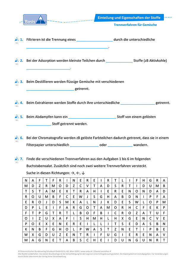 Trennverfahren für Gemische