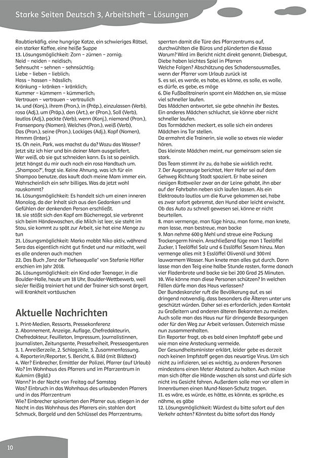 Lösungen zum Arbeitsheft