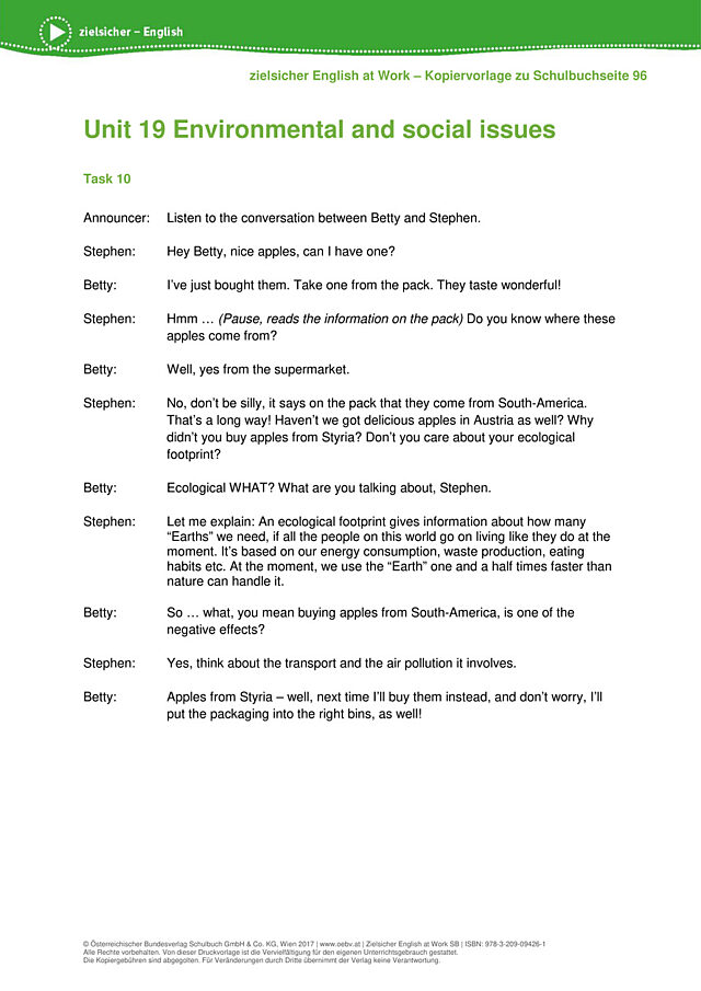 Environmental and social issues