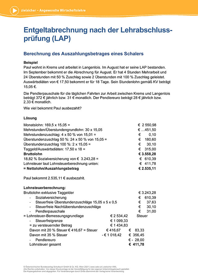 Bau Entgeltabrechnung nach der LAP