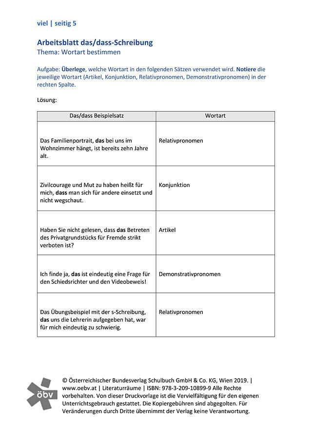 AB das oder dass - Lösungen