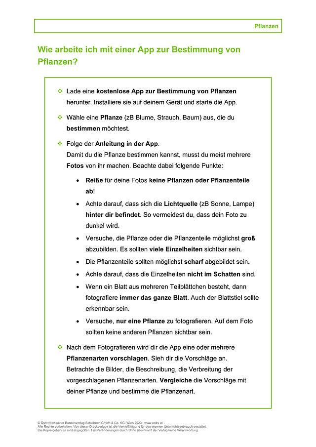 Methode: Pflanzenbestimmungs-App