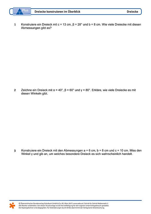 Dreiecke konstruieren im Überblick
