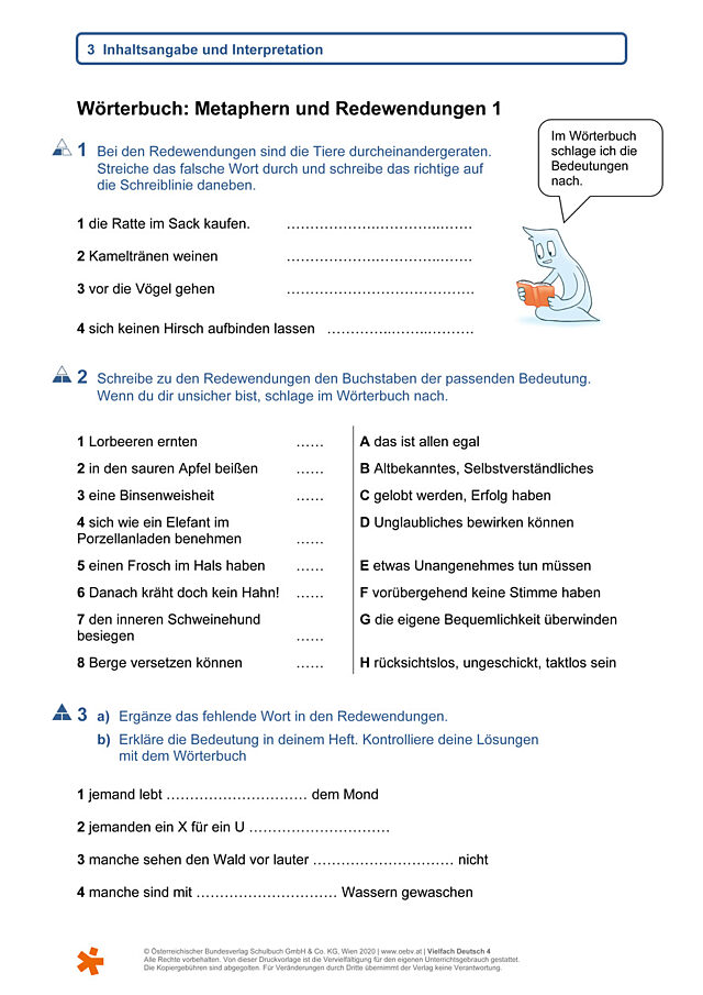 Wörterbuch: Metaphern und Redewendungen 1