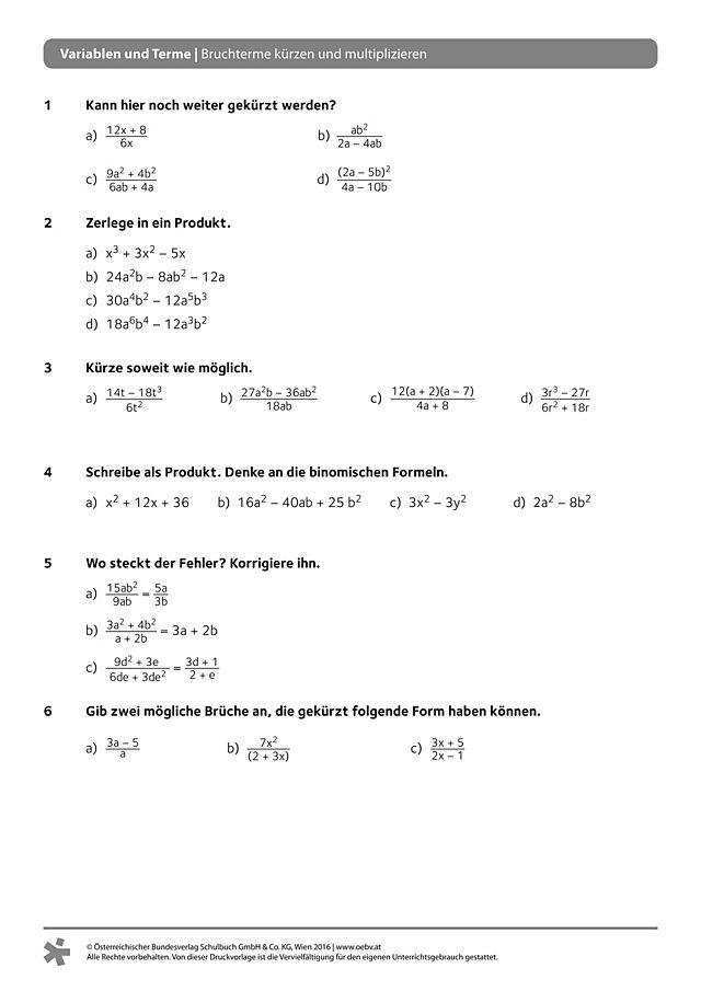 Allgemeines Arbeitsblatt anspruchsvoll