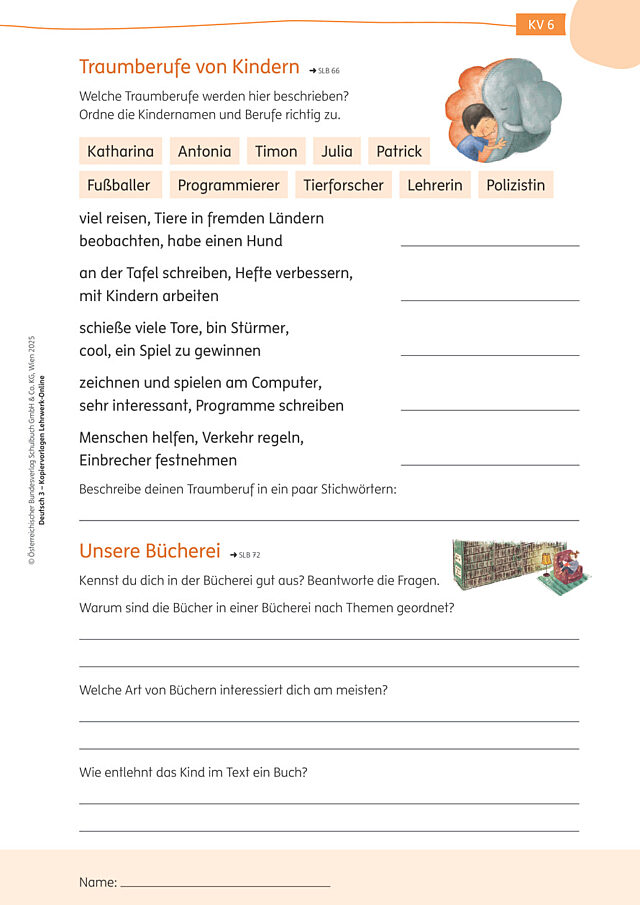 Traumberufe von Kindern, Unsere Bücherei