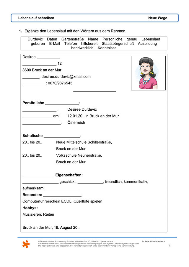 Lebenslauf schreiben