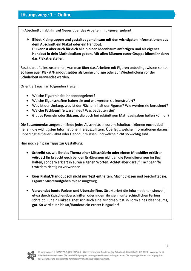 Plakat bzw. Handout