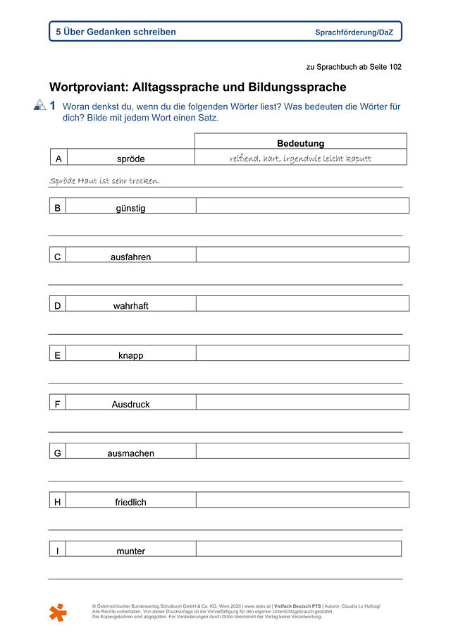 Alltagssprache und Bildungssprache