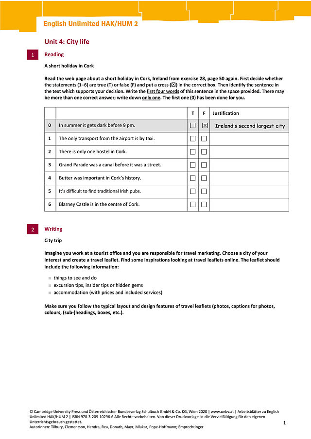 English Unlimited HAK/HUM 2