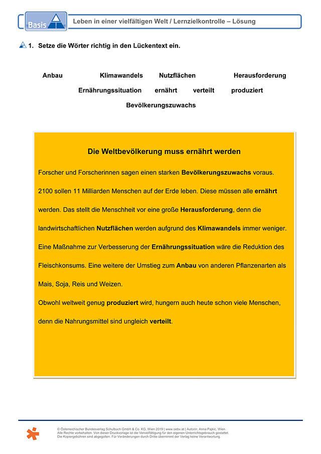 Leben in einer vielfältigen Welt